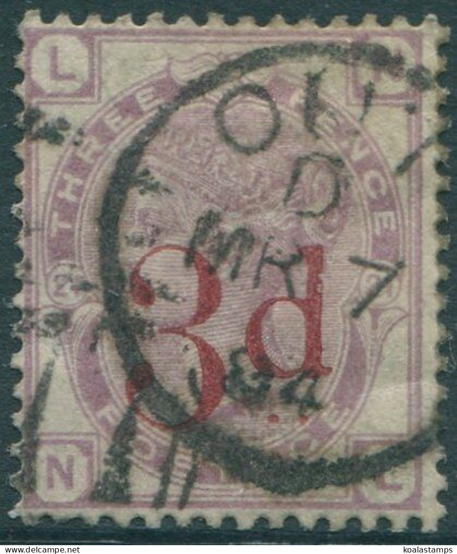 Great Britain 1883 SG159 3d On 3d Lilac QV FU (amd) - Other & Unclassified