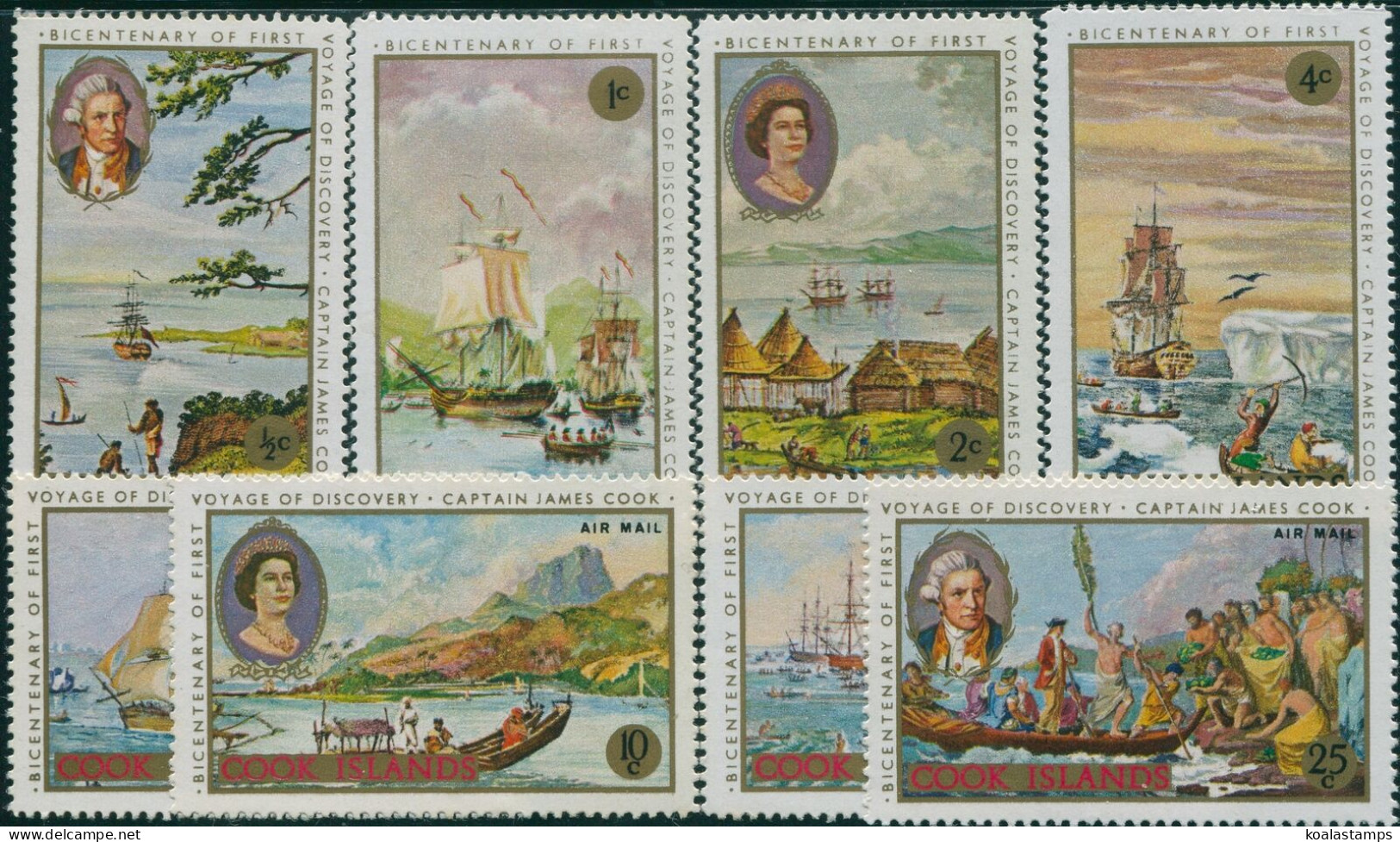 Cook Islands 1968 SG269-276 Cook's 1st Voyage Set MNH - Cookeilanden