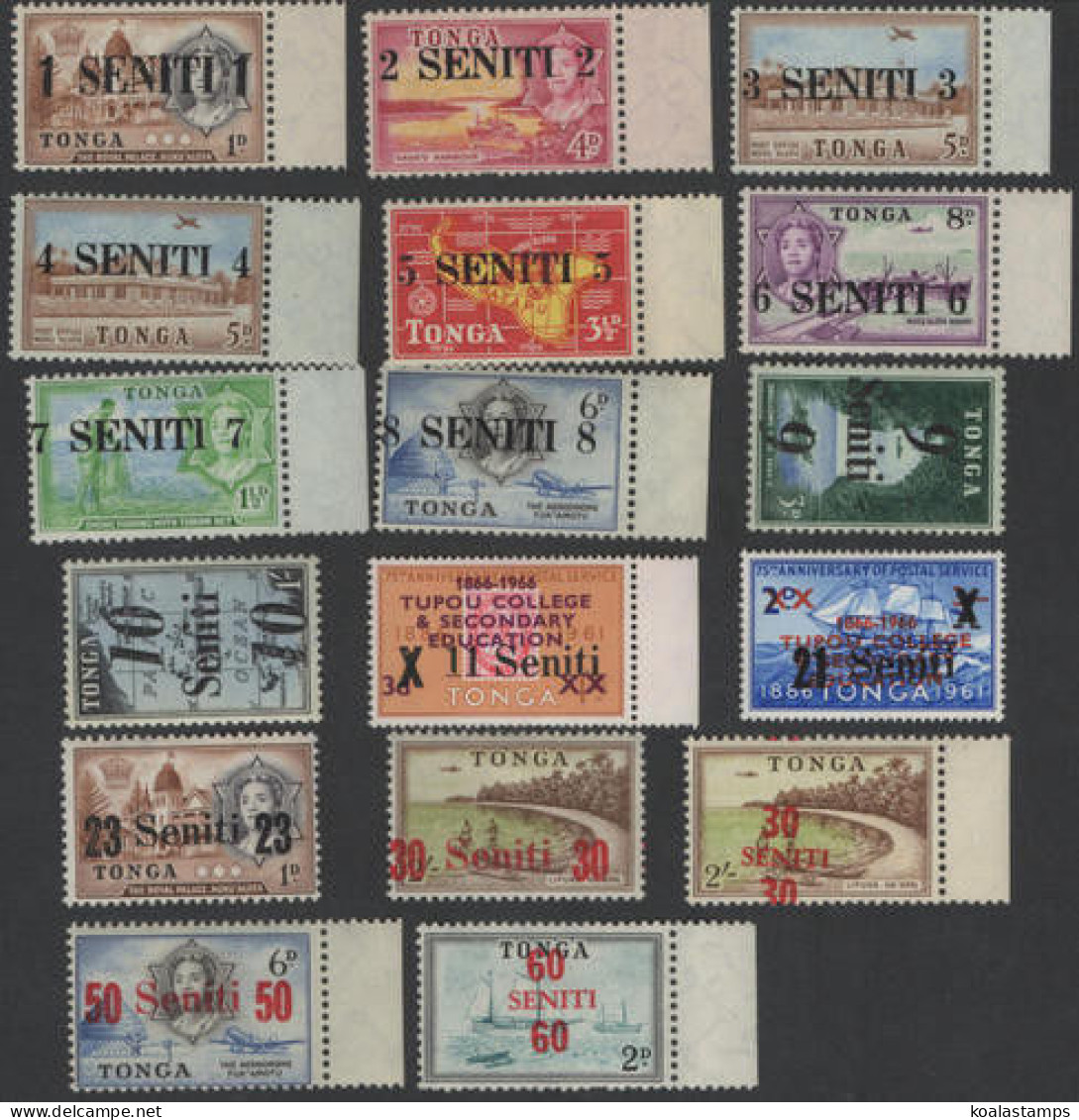 Tonga 1967 SG185-201 Decimal Currency Set MNH - Tonga (1970-...)