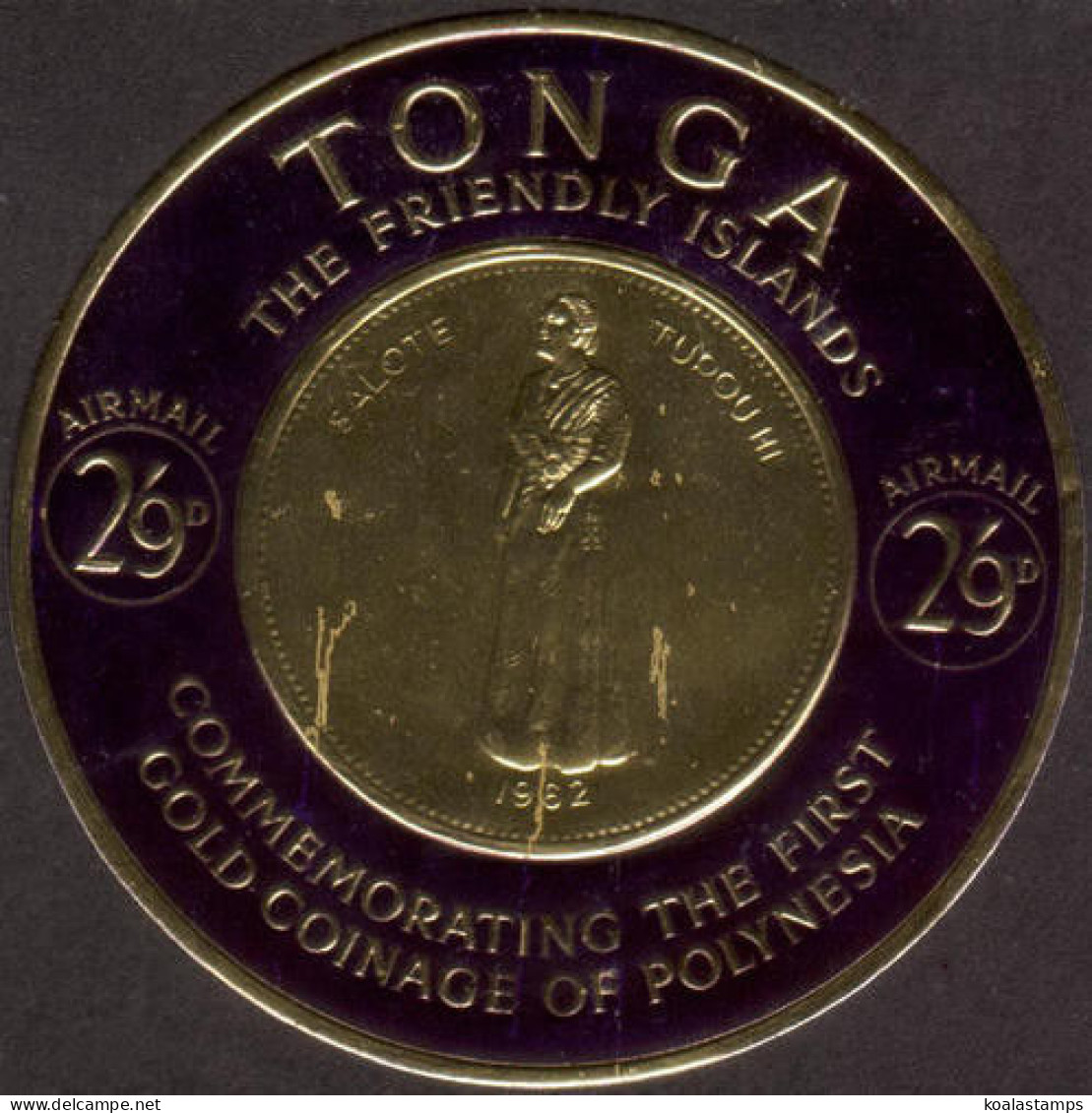 Tonga 1963 SG140 2/9d Airmail Stamp Of Gold Coinage Of Polynesia MLH - Tonga (1970-...)