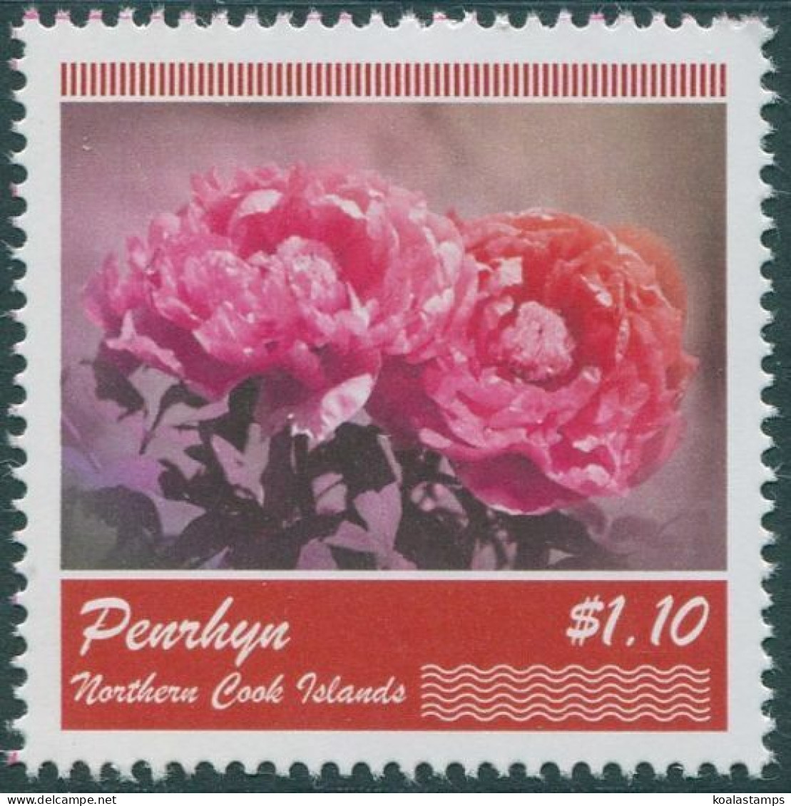 Cook Islands Penrhyn 2011 SG588X $1.10 Peony Flowers MNH - Penrhyn