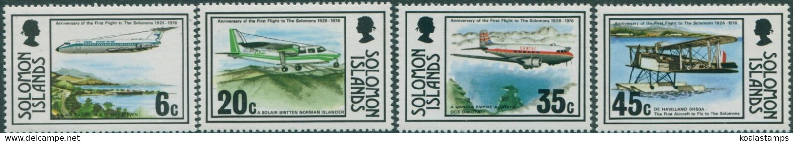 Solomon Islands 1976 SG330-333 First Flight Set MLH - Islas Salomón (1978-...)