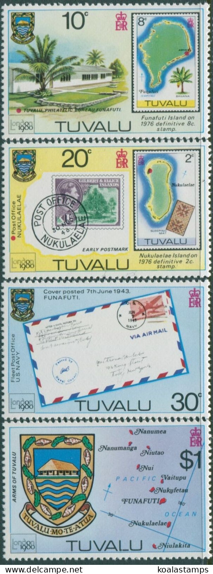 Tuvalu 1980 SG143-146 Stamp Exhibition London Set MNH - Tuvalu (fr. Elliceinseln)