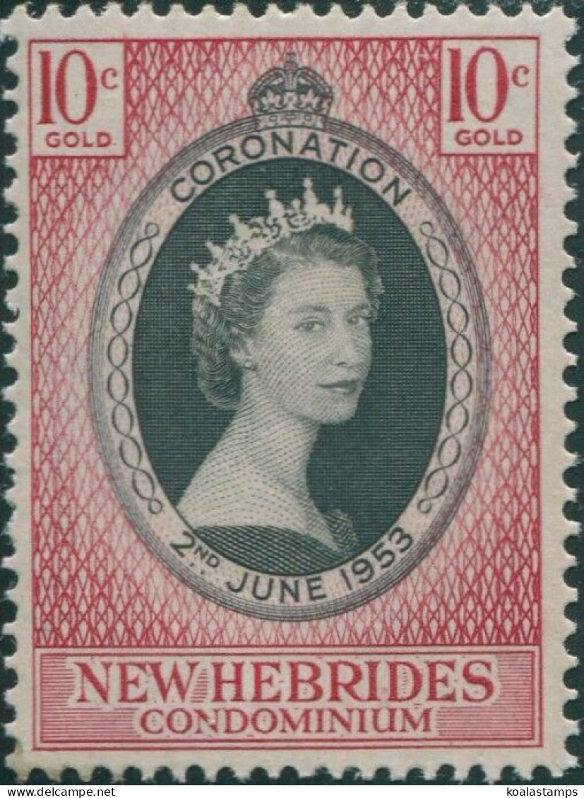 New Hebrides 1953 SG79 10c Coronation QEII MNH - Sonstige & Ohne Zuordnung