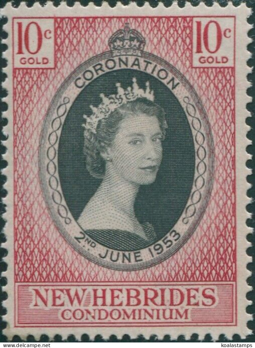 New Hebrides 1953 SG79 10c Coronation QEII MNH - Autres & Non Classés