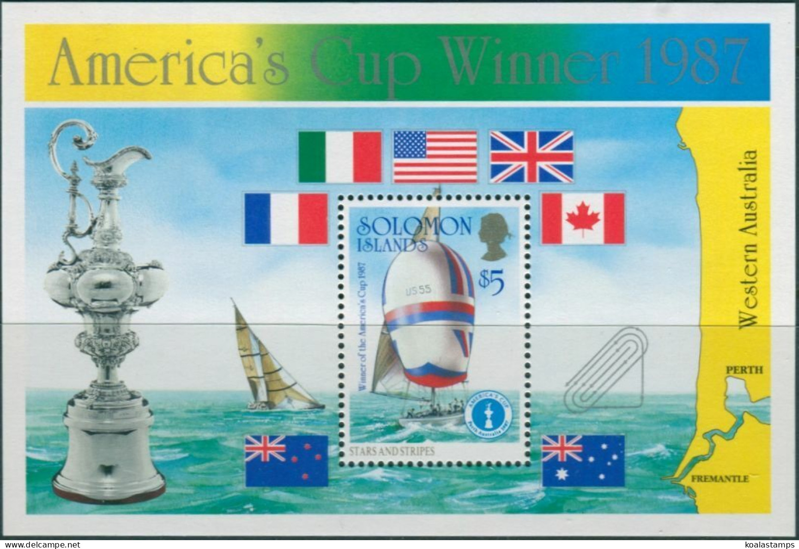 Solomon Islands 1987 SG575 America's Cup MS MNH - Solomoneilanden (1978-...)