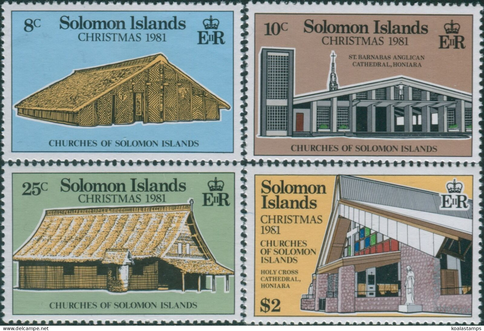 Solomon Islands 1981 SG452-455 Christmas Churches Set MNH - Islas Salomón (1978-...)