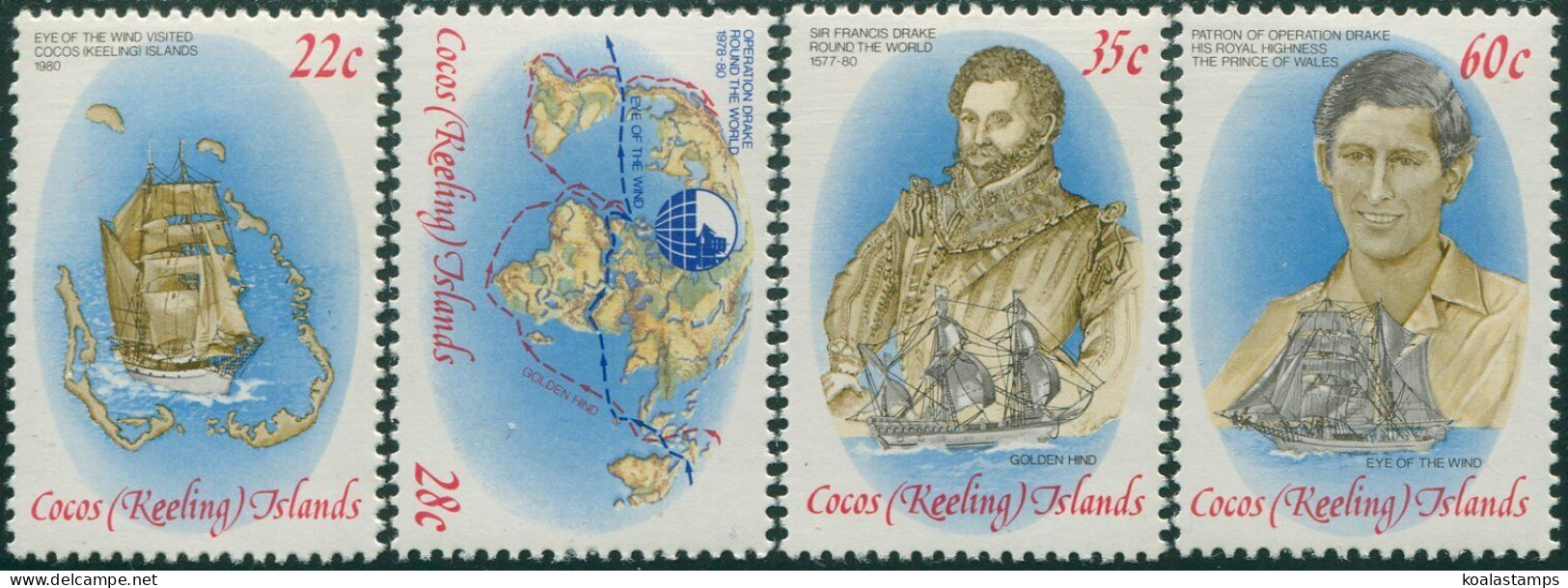 Cocos Islands 1980 SG58 Operation Drake Set MNH - Isole Cocos (Keeling)