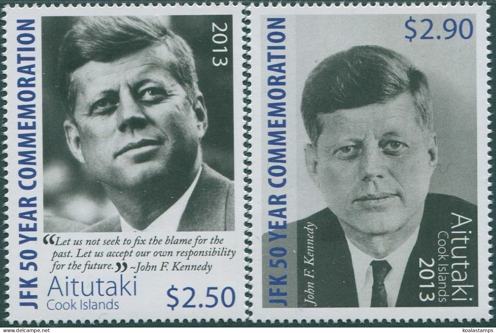 Aitutaki 2013 SG815-816 Kennedy Set MNH - Cook