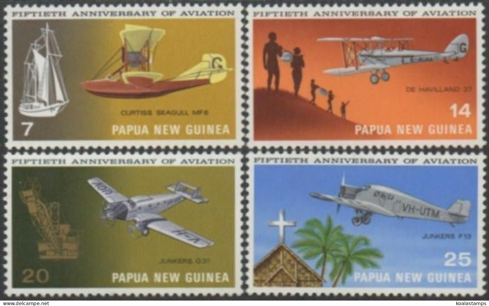 Papua New Guinea 1972 SG220-223 Aviation Set MNH - Papoea-Nieuw-Guinea