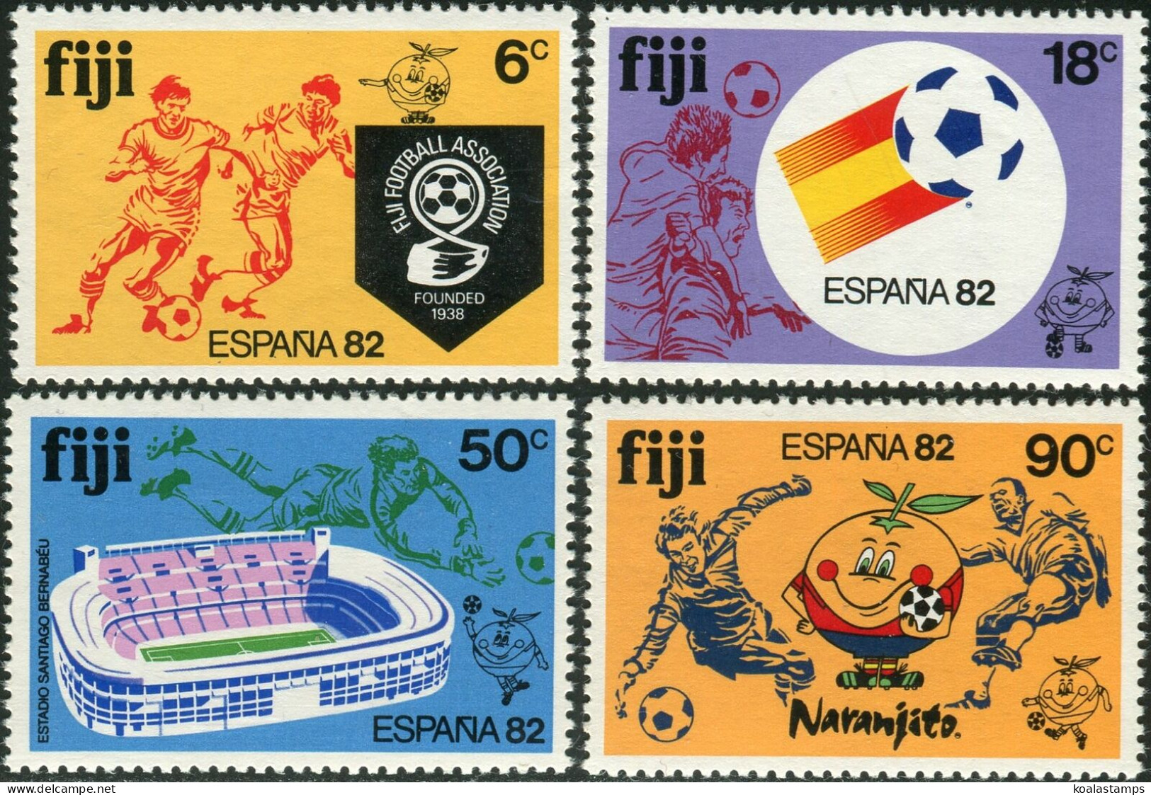 Fiji 1982 SG636-639 World Cup Football Set MNH - Fidji (1970-...)