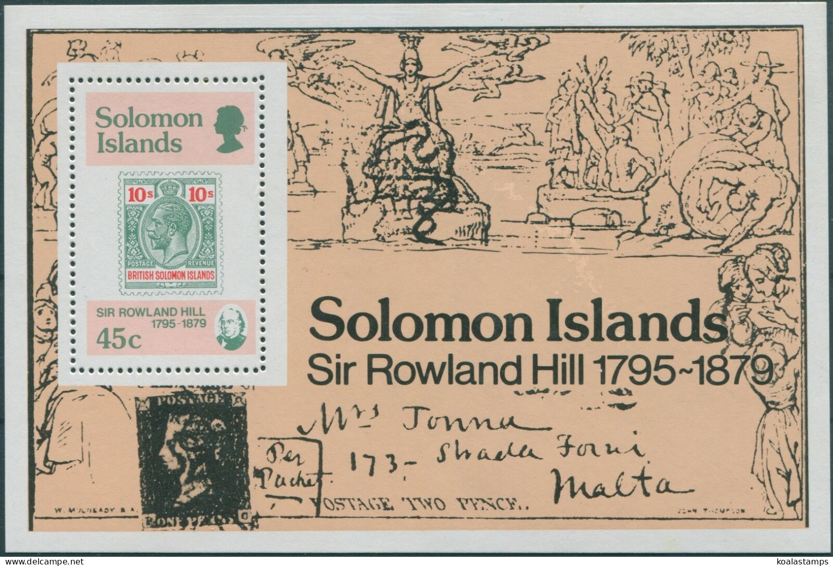 Solomon Islands 1979 SG387 Sir Rowland Hill MS MNH - Islas Salomón (1978-...)