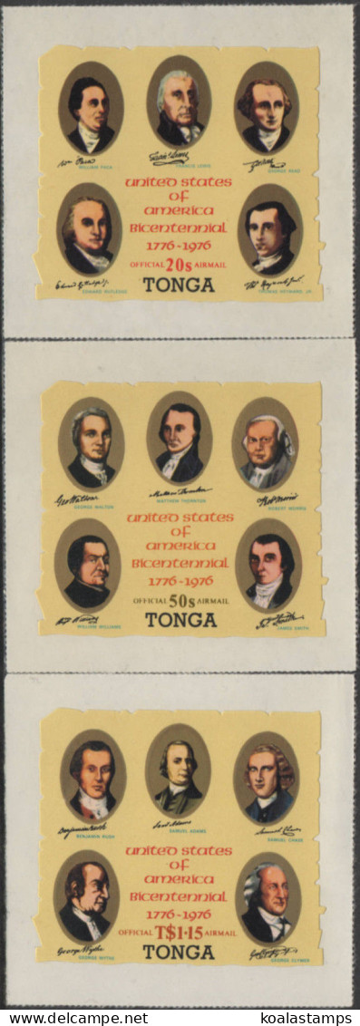 Tonga Official 1976 SGO142-O144 Bicentenary Of American Revolution Set MNH - Tonga (1970-...)