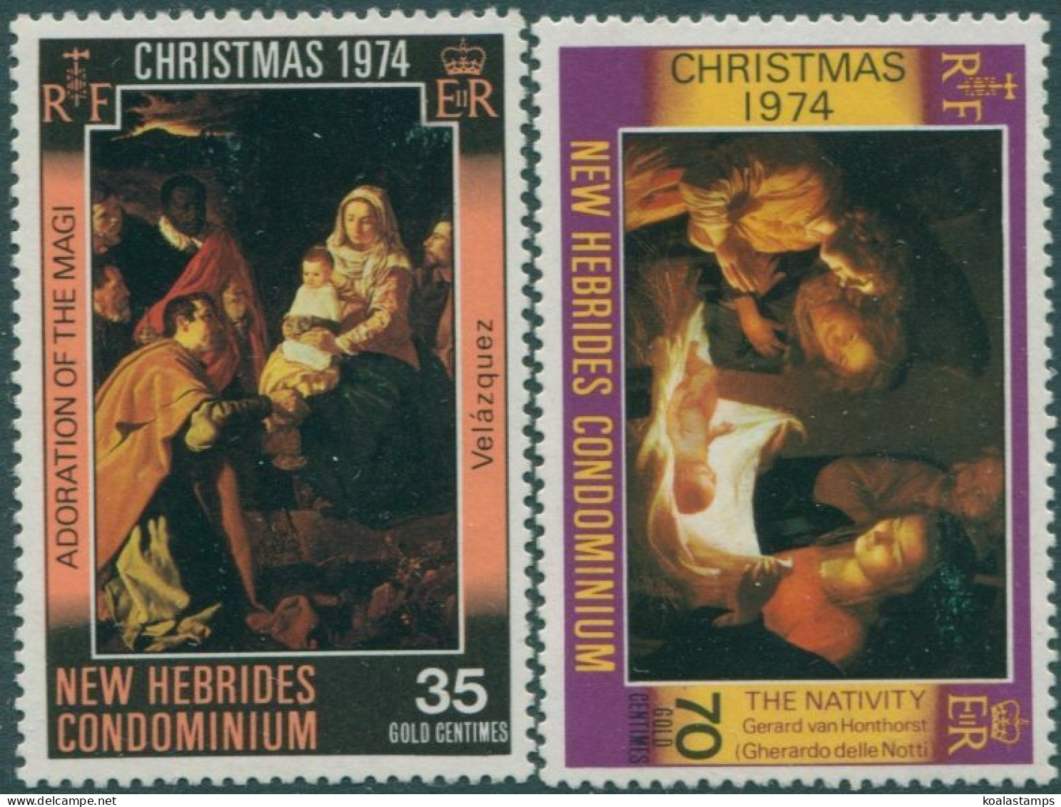 New Hebrides 1974 SG197-198 Christmas Set MNH - Altri & Non Classificati