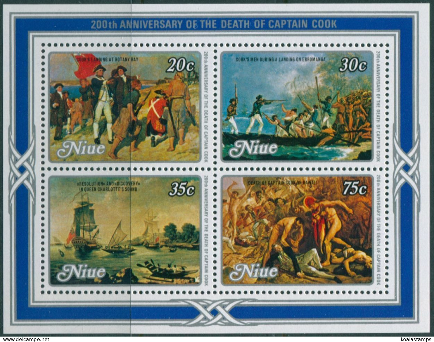 Niue 1979 SG299 Captain Cook Death MS MNH - Niue