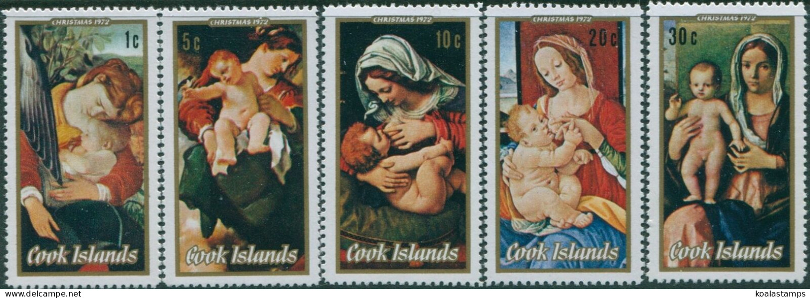 Cook Islands 1972 SG406-410 Christmas Set MNH - Cook