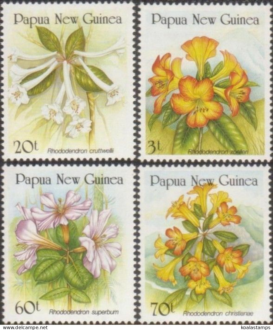 Papua New Guinea 1989 SG585-588 Rhododendrons Set MNH - Papouasie-Nouvelle-Guinée