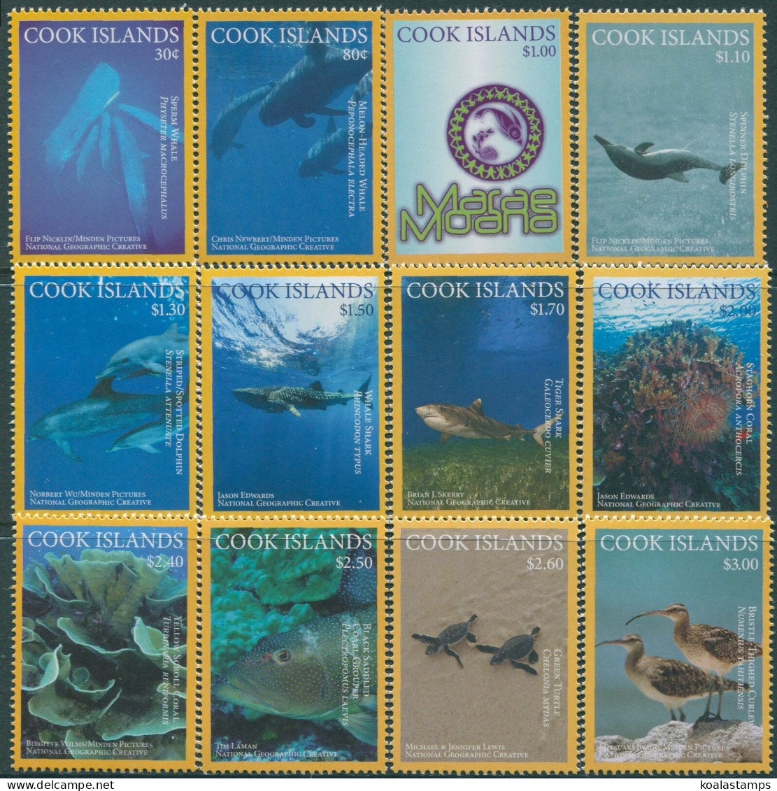 Cook Islands 2016 SG1890-1901 Ocean Wildlife Set MNH - Cook