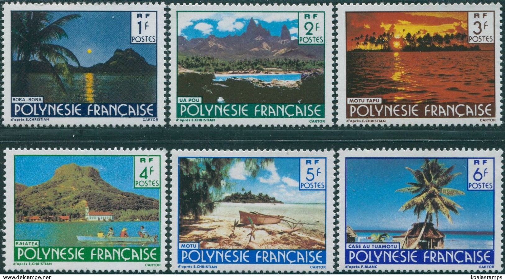 French Polynesia 1986 SG468-472 Landscapes Set CARTOR MLH - Otros & Sin Clasificación