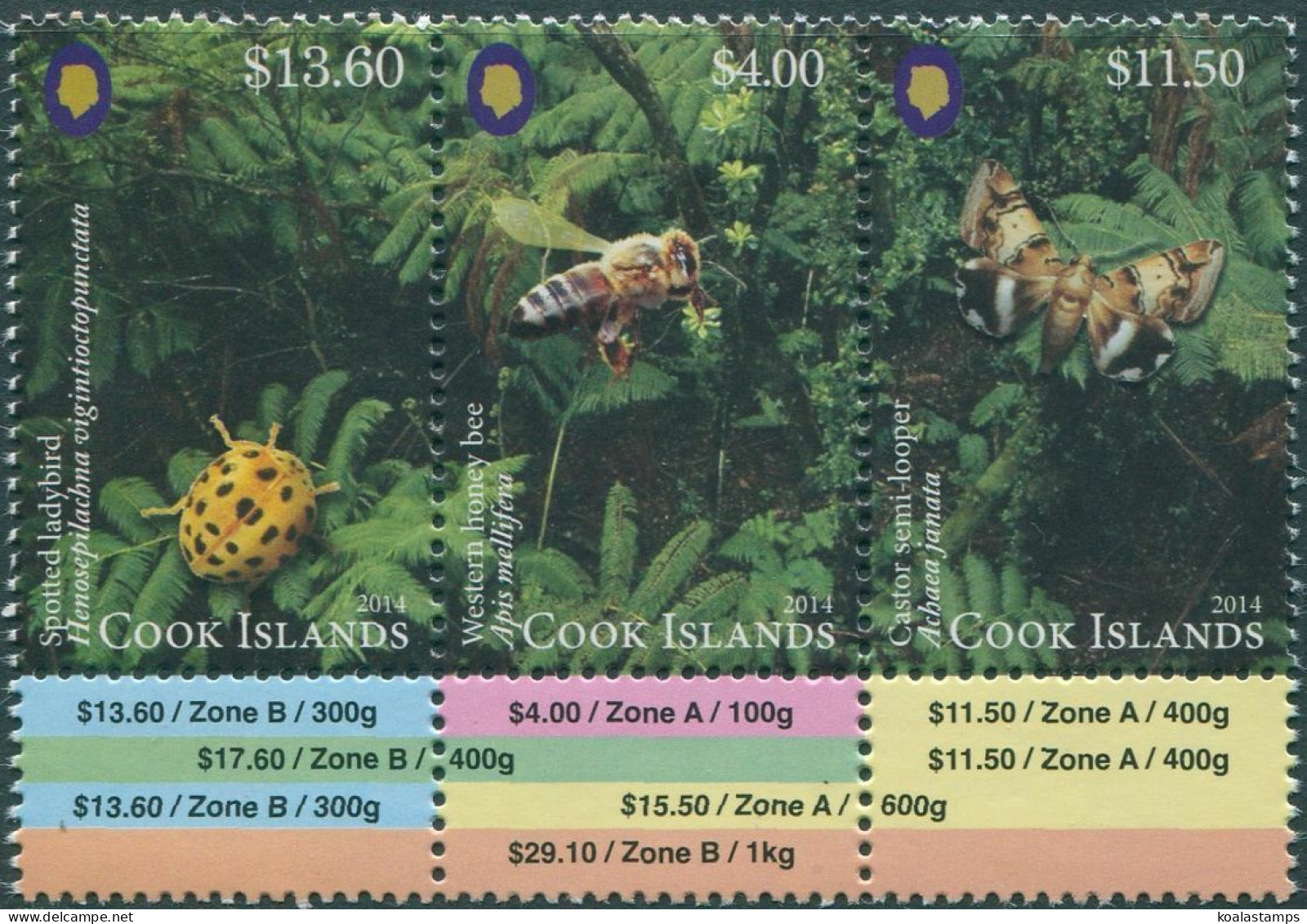 Cook Islands 2014 SG1805-1807 Entomology Set MNH - Cook