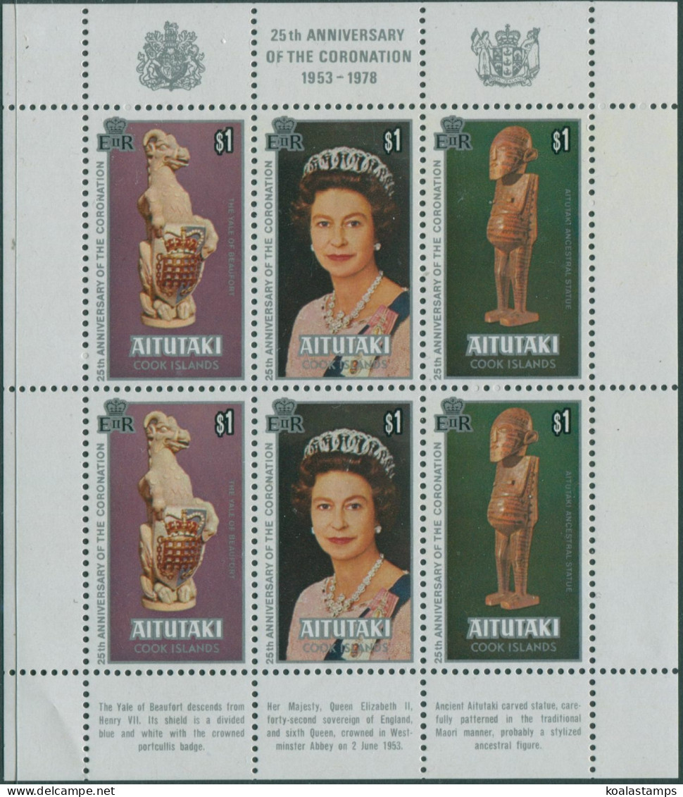 Aitutaki 1978 SG257-259 Coronation Sheet MNH - Cook