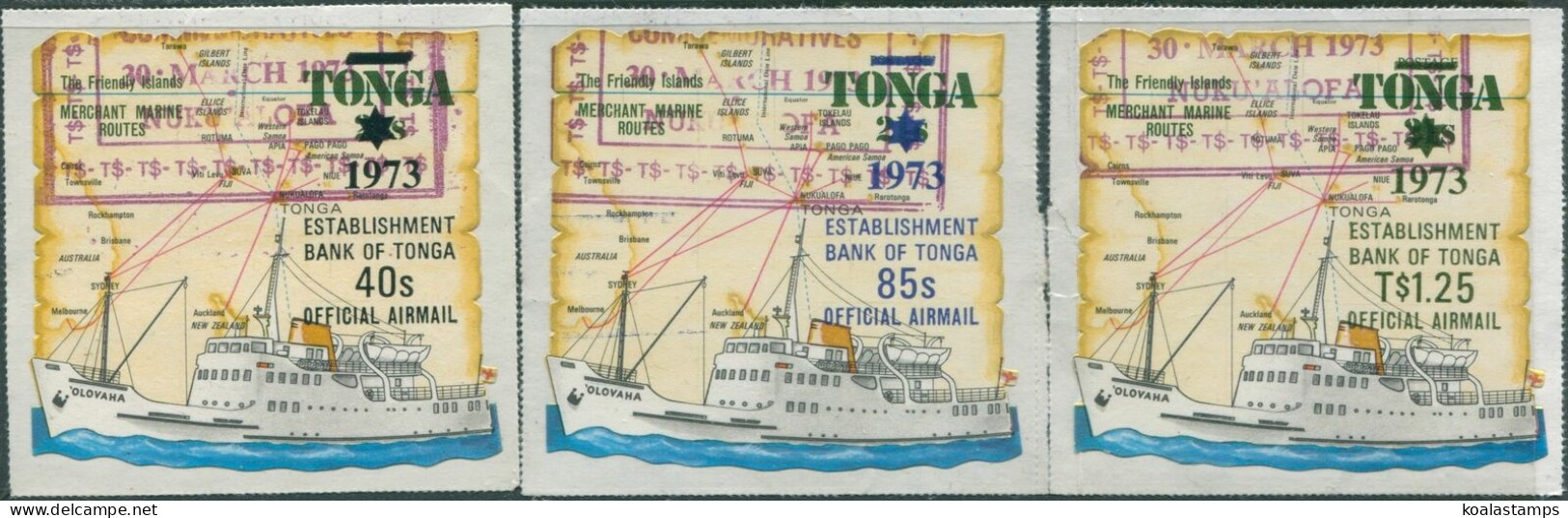 Tonga Official 1973 SGO100-O102 Foundation Of Bank Of Tonga Set FU - Tonga (1970-...)