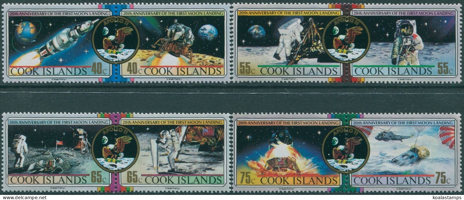 Cook Islands 1989 SG1213-1220 Moon Landing Set MNH - Cook