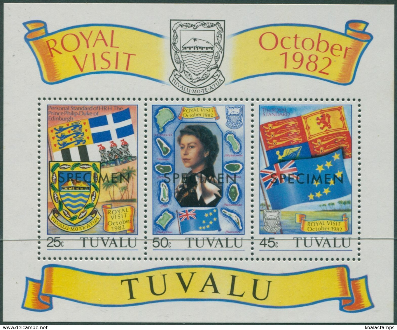Tuvalu 1982 SG199 Royal Visit SPECIMEN MS MNH - Tuvalu (fr. Elliceinseln)