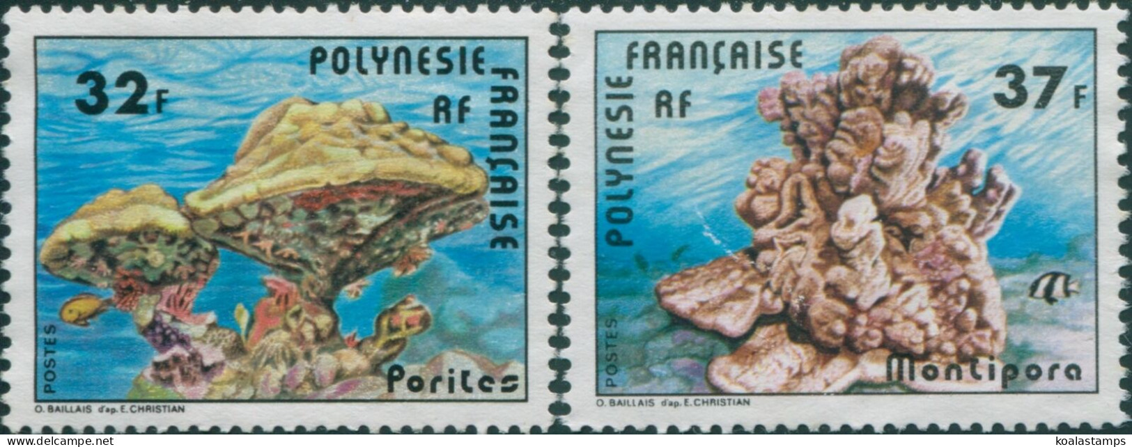 French Polynesia 1979 Sc#311-312,SG292-293 Coral Set MNH - Otros & Sin Clasificación