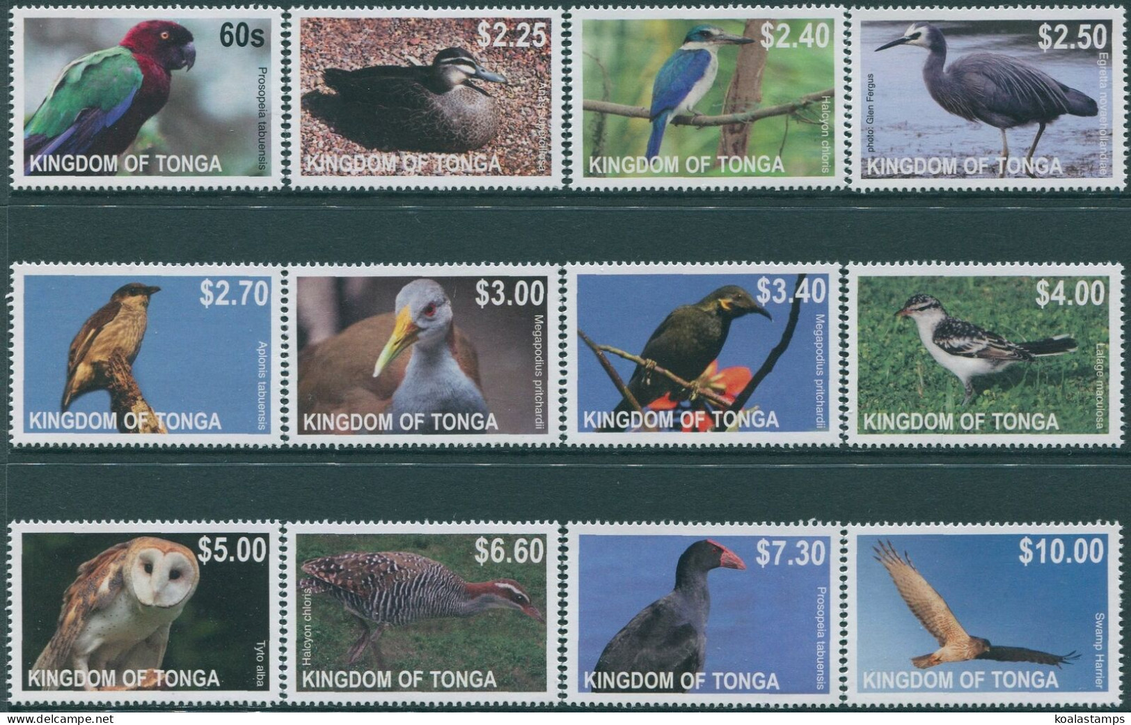 Tonga 2012 SG1624-1635 Birds Set MNH - Tonga (1970-...)