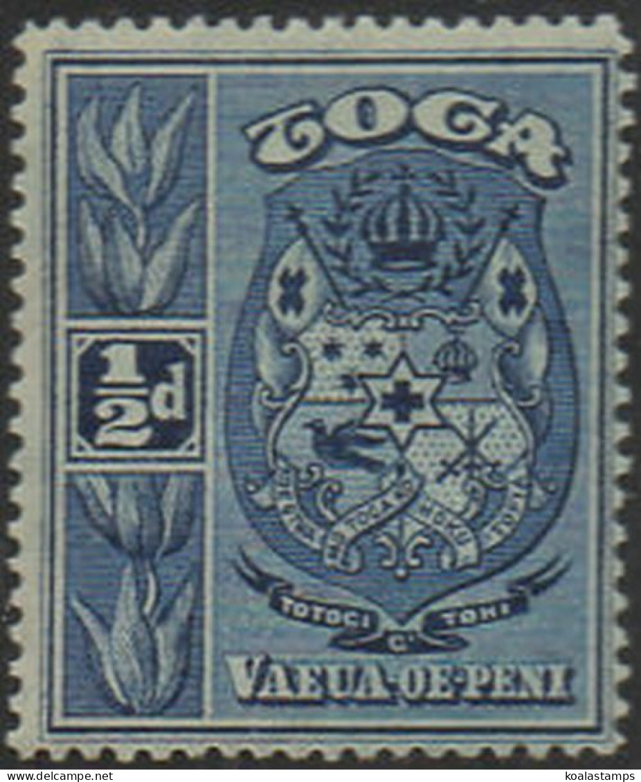 Tonga 1897 SG38 ½d Blue Arms MH - Tonga (1970-...)