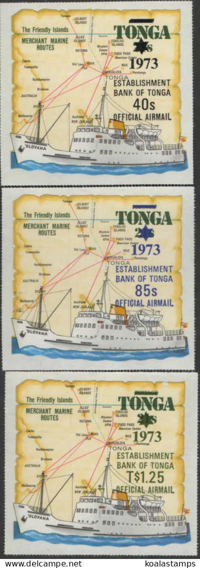 Tonga Official 1973 SGO100-O102 Foundation Of Bank Of Tonga Set MNH - Tonga (1970-...)