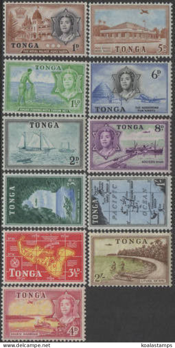Tonga 1953 SG101-111 1d To 2/- Series (11) MLH - Tonga (1970-...)