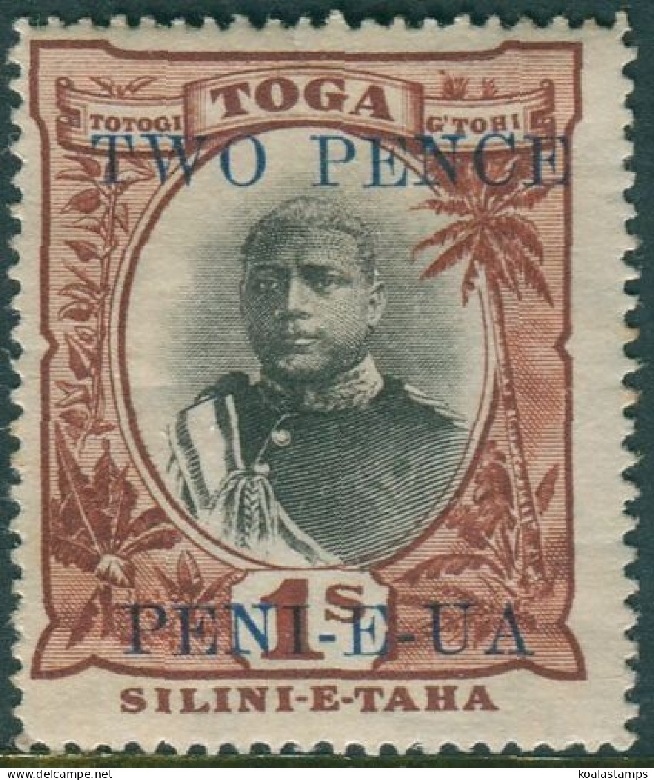 Tonga 1923 SG67 2d On 1s Black And Red-brown King George II MLH - Tonga (1970-...)