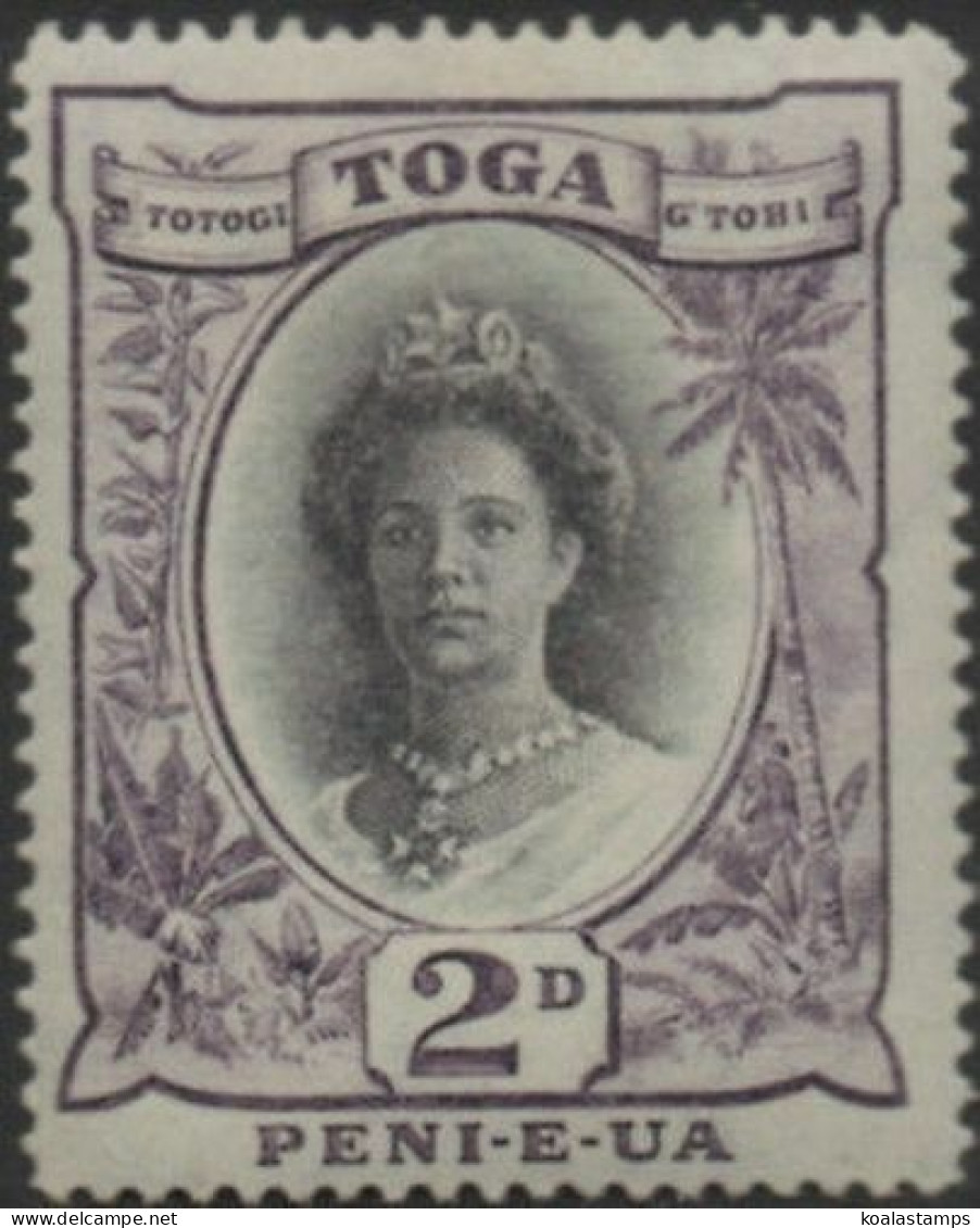 Tonga 1924 SG57c 2d Queen Salote Die I MNH - Tonga (1970-...)