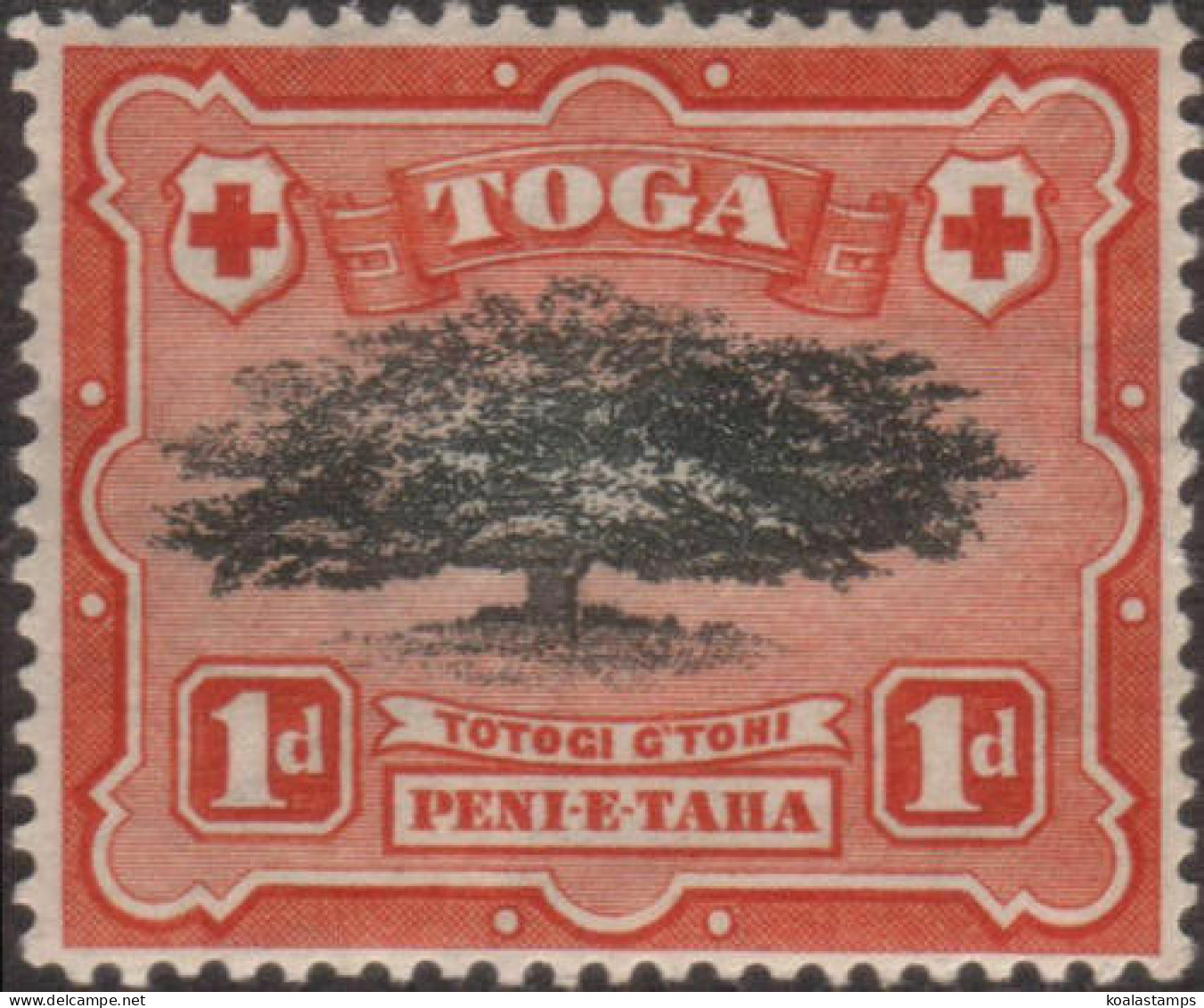 Tonga 1942 SG75 1d Ovava Tree Wmk Mult Script CA MLH - Tonga (1970-...)