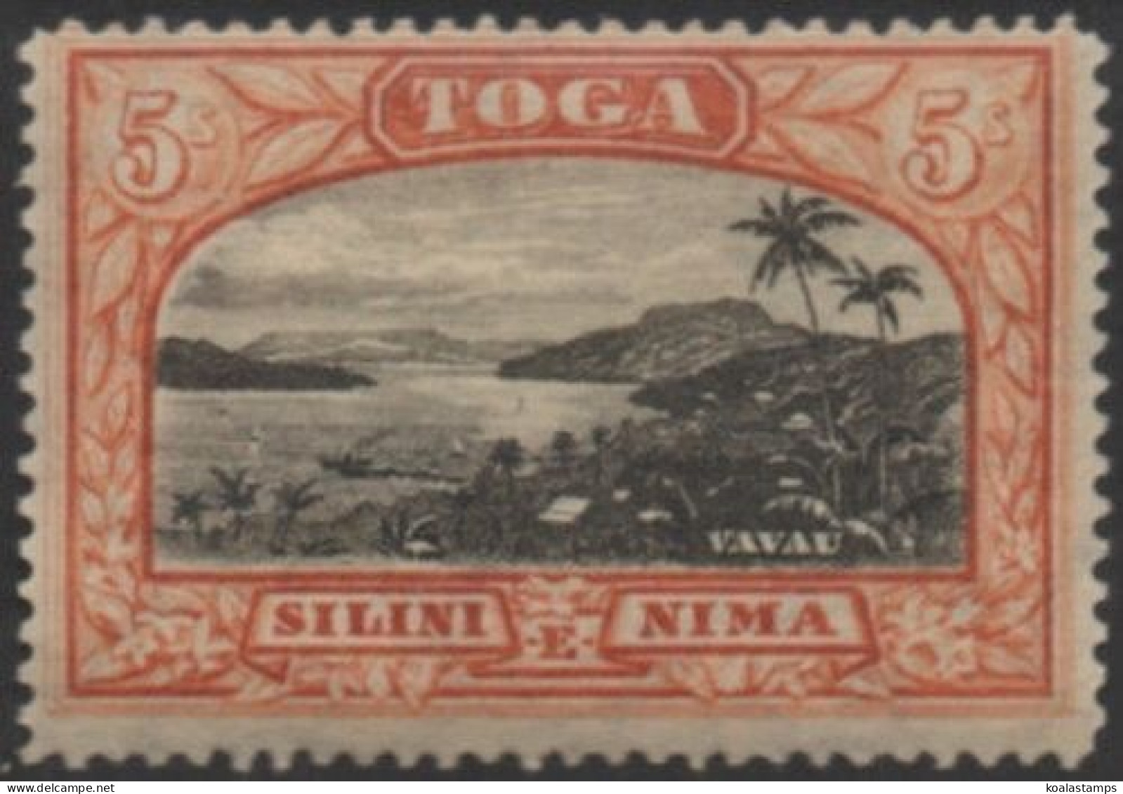 Tonga 1897 SG53a 5/- Vavau Harbour MH - Tonga (1970-...)