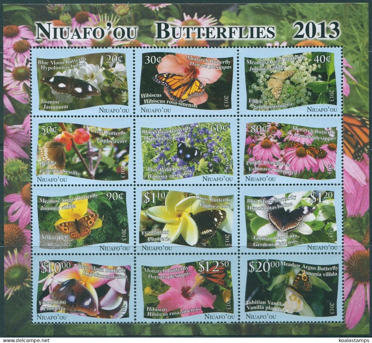 Niuafo'ou 2013 SG391 Butterflies And Flowerssheetlet MNH - Tonga (1970-...)