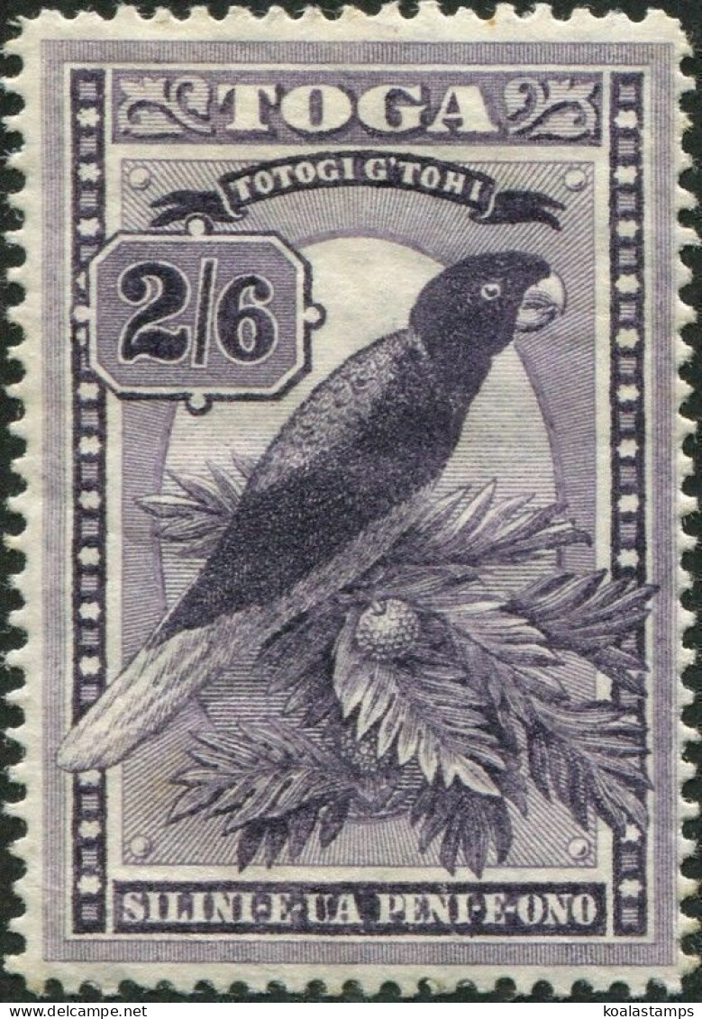 Tonga 1897 SG52 2/6d Red Shining Parrot MH - Tonga (1970-...)