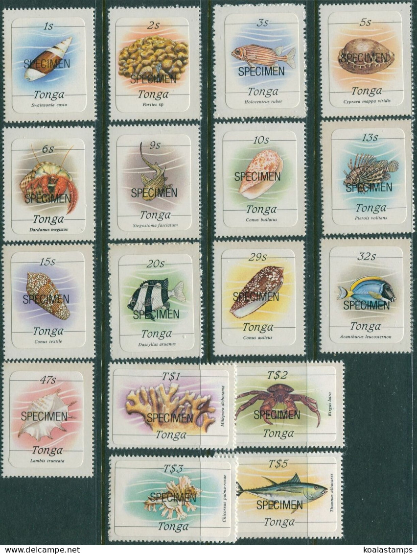 Tonga 1984 SG865-881 Marine Life SPECIMEN Set MNH - Tonga (1970-...)