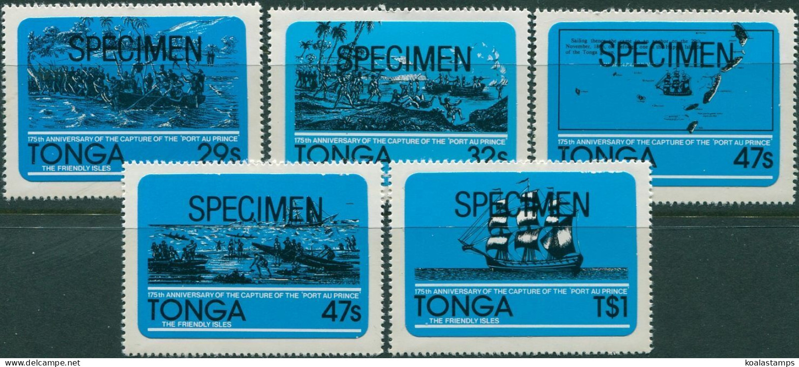 Tonga 1981 SG798-802 Capture Of Port Au Prince SPECIMEN Set MNH - Tonga (1970-...)