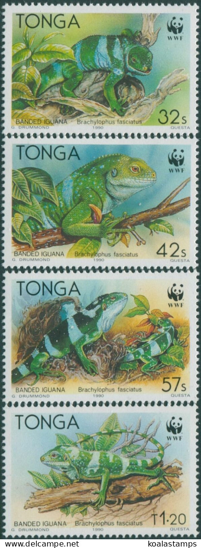 Tonga 1990 SG1105-1108 Banded Iguana Set MNH - Tonga (1970-...)