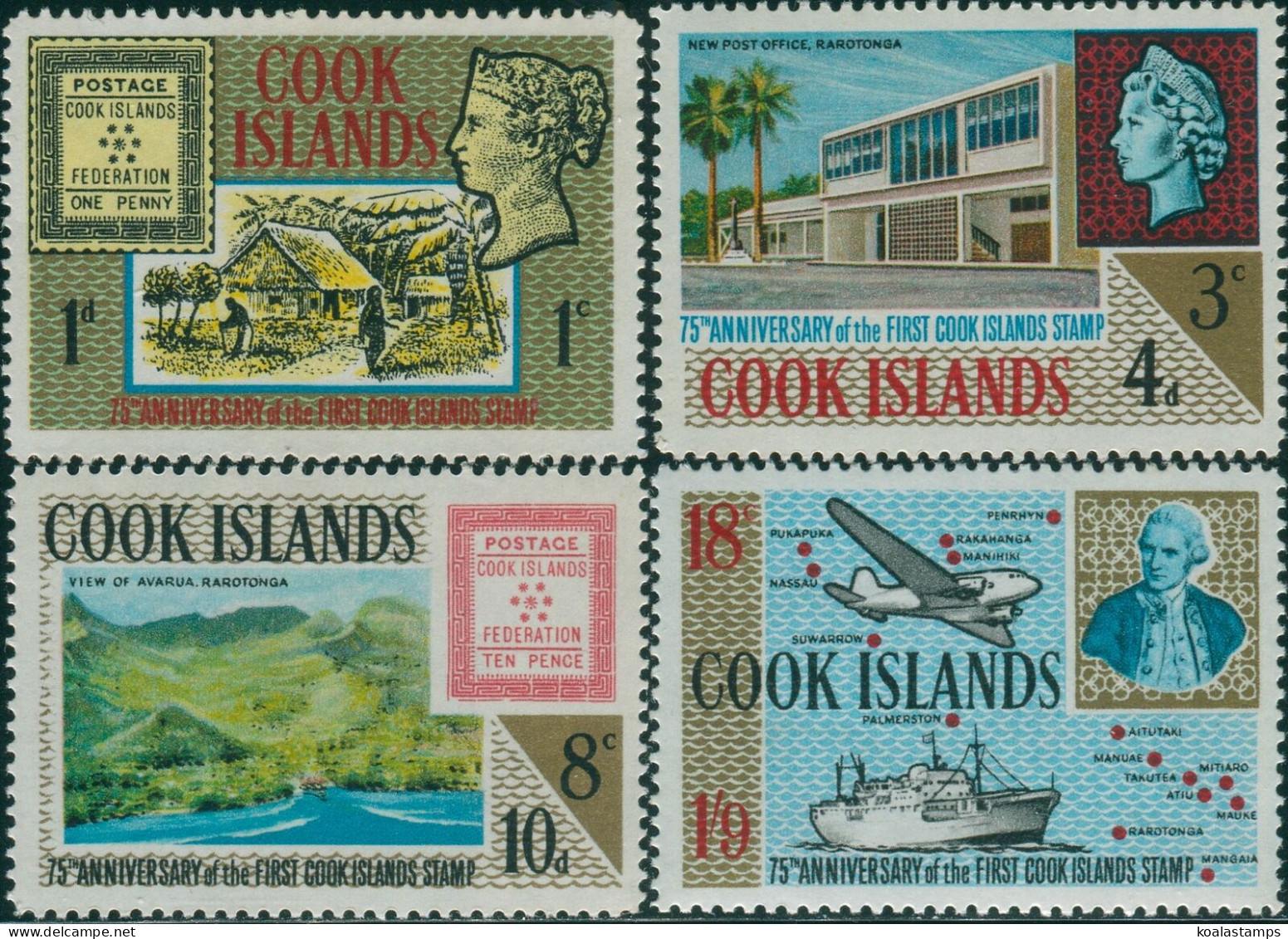 Cook Islands 1967 SG222-225 First Stamps Set MNH - Cook