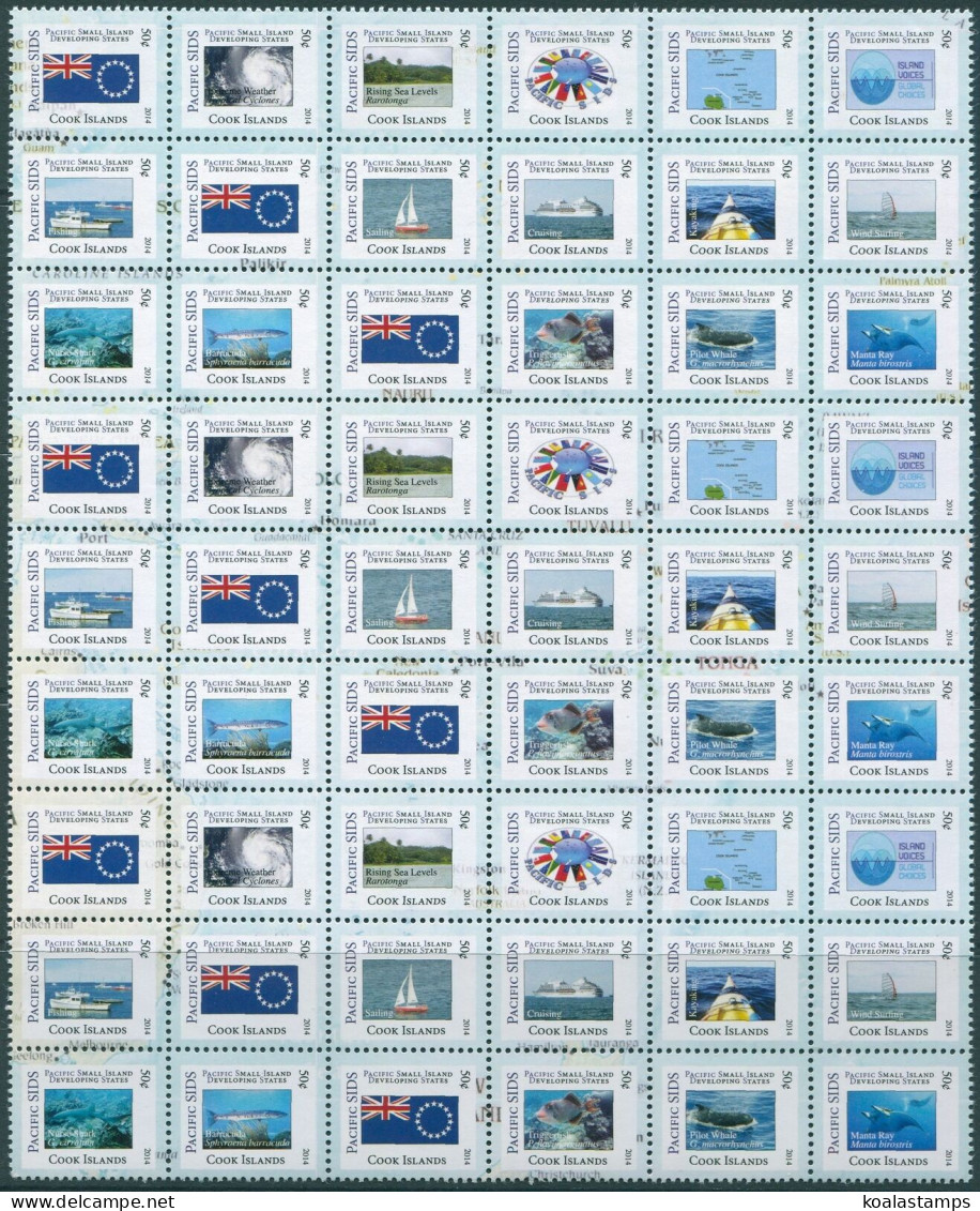 Cook Islands 2014 SG1761-1776 Pacific SIDS 3 Different Blocks Of 18 Sheet MNH - Cook Islands