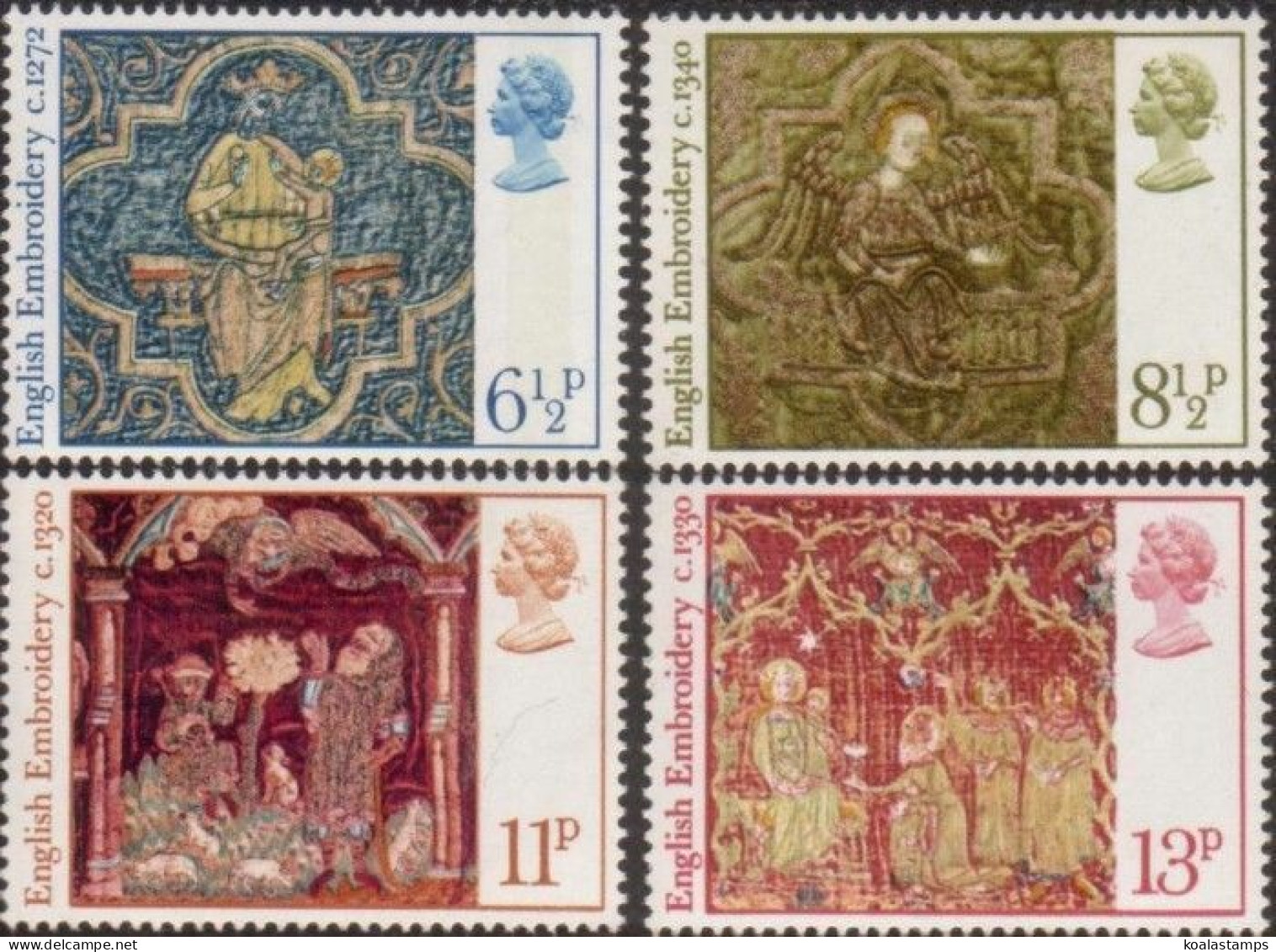 Great Britain 1976 SG1018-1021 Christmas Medieval Embroidery Set MNH - Unclassified