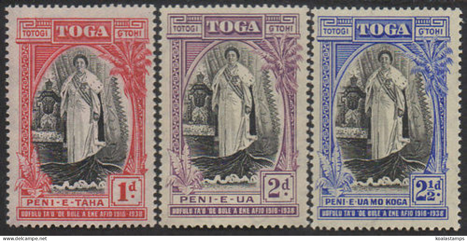 Tonga 1938 SG71-73 Queen Salote's Accession Set MNH - Tonga (1970-...)