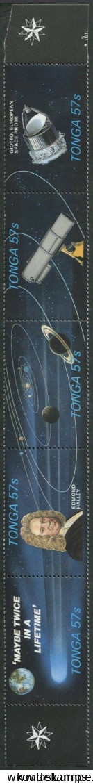 Tonga 1986 SG928a Appearance Of Halley's Comet Strip MNH - Tonga (1970-...)