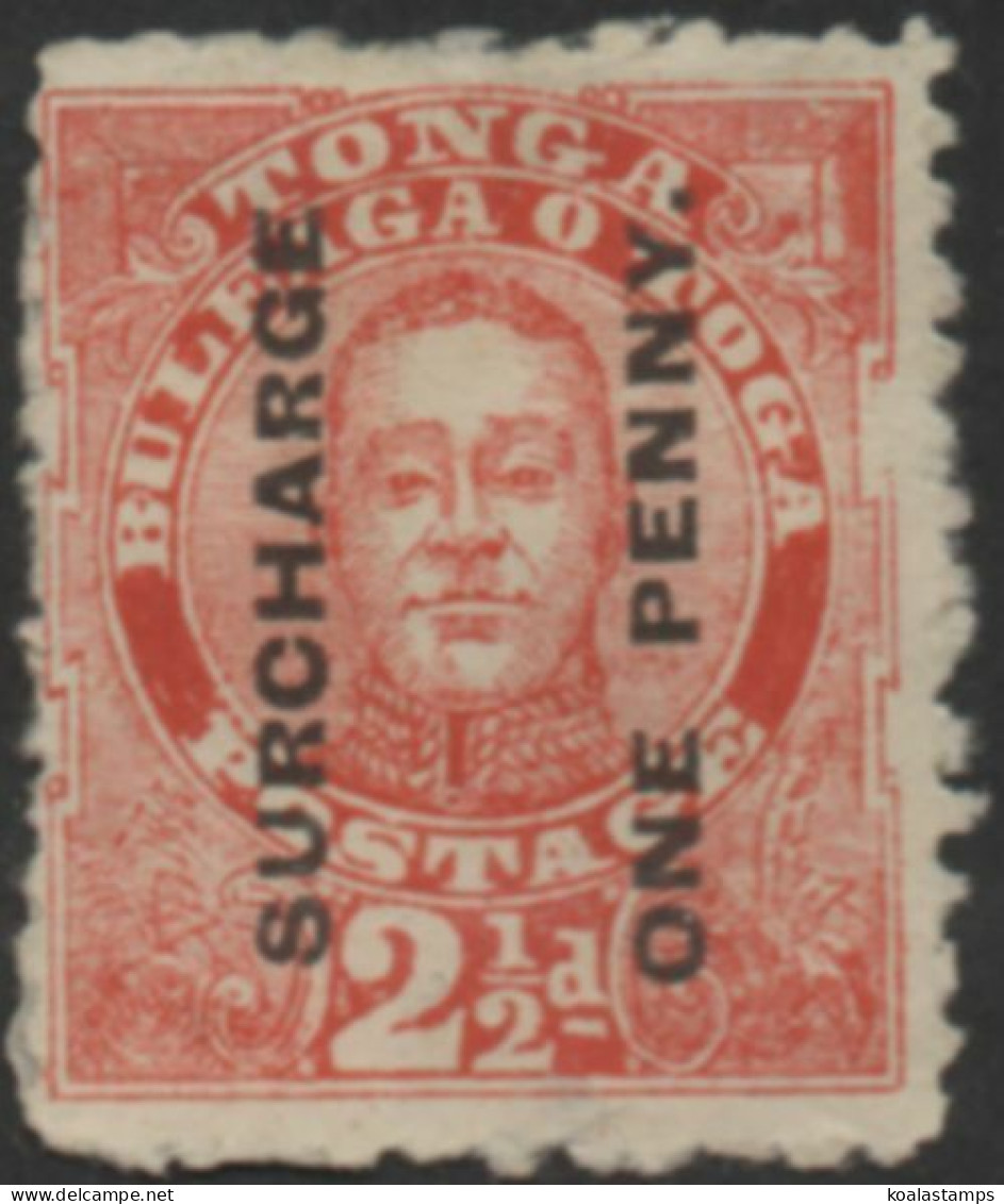 Tonga 1895 SG30 1d On 2½d Vermilion King George II MH - Tonga (1970-...)