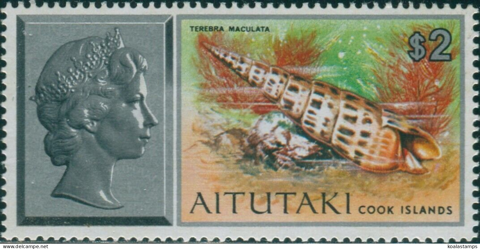 Aitutaki 1974 SG109 $2 Shell MNH - Cook Islands