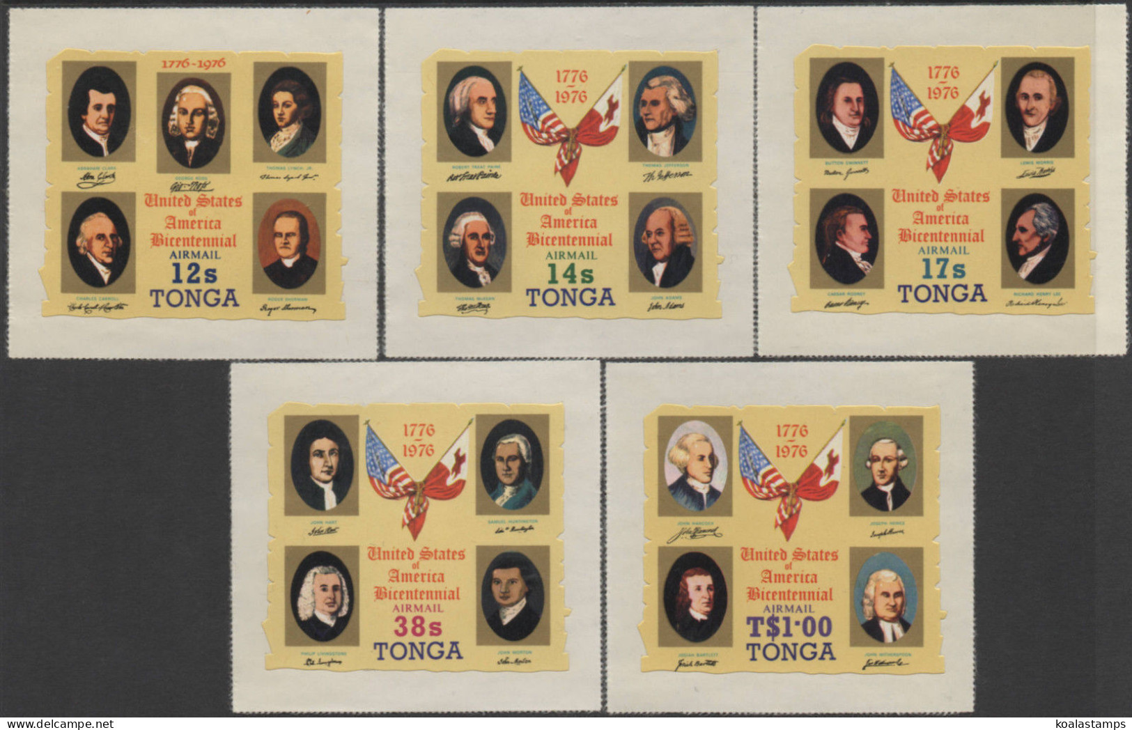Tonga 1976 SG573-577 American Revolution Airmail Set MNH - Tonga (1970-...)
